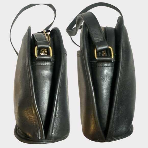 VTG Coach Oliver Bag 9902 Black Leather Brass Crossbody Purse 90s USA + Tag - Picture 7 of 10